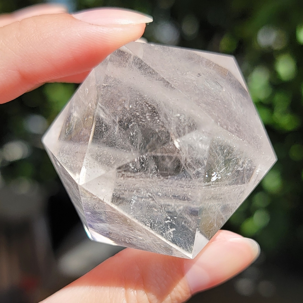 NEW 42MM CLEAR QUARTZ MERKABA SPHERE